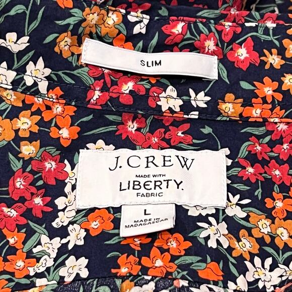 J. Crew Liberty Cotton Poplin Floral Affair Shirt Size Large - Picture 5 of 6